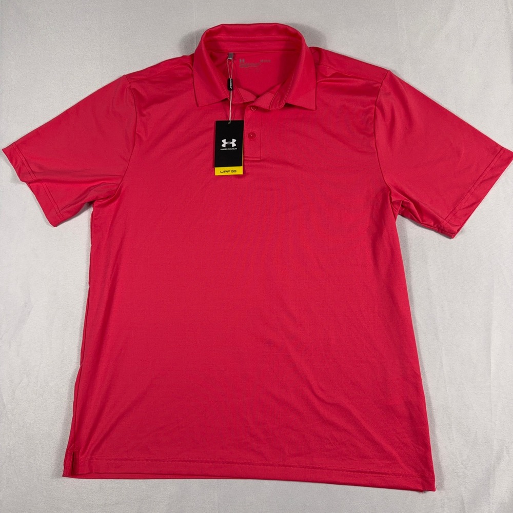 Under Armour Golf Polo Performance HeatGear UPF 50 Large Loose Fit NWT